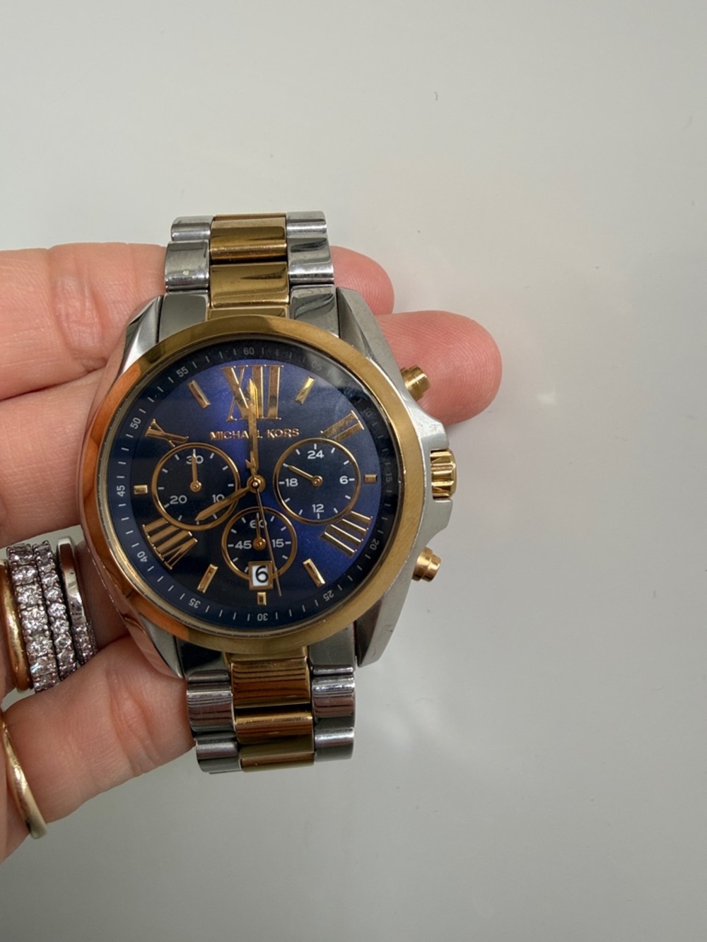 Michael Kors Chronograph Two-Tone Stainless Steel Bracelet Watch 43mm MK5976